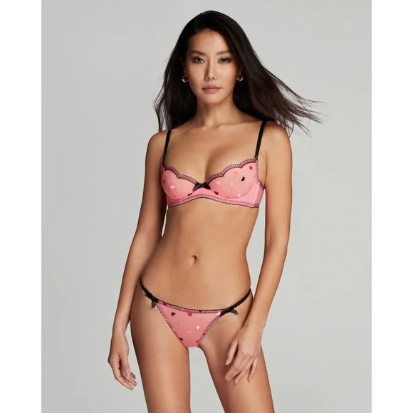 Agent Provocateur Conny Pink 2-piece Set: Bra 36D / Thong AP4 Large